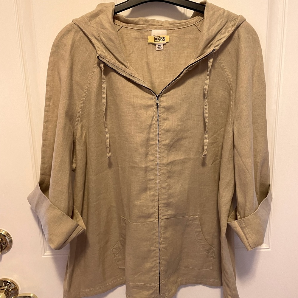 Merona linen hooded jacket Sz xxl